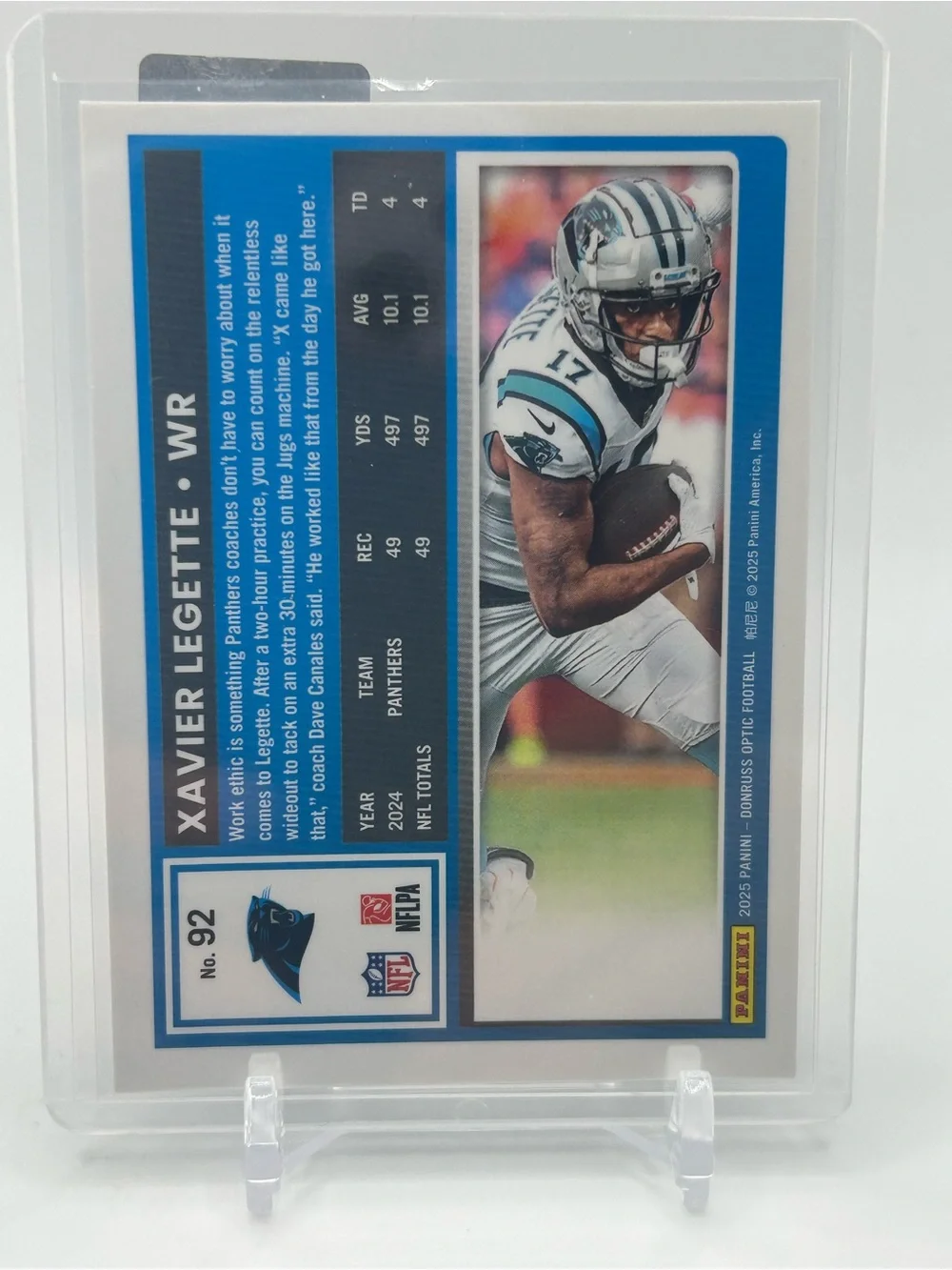 Xavier LeGette Panthers Football Trading Card 🏈